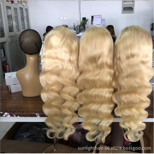 Sunlight cheap human hair indian hair water waave 13x4 lace front wigs 12a grade virgin human hair 613 lace frontal wigs